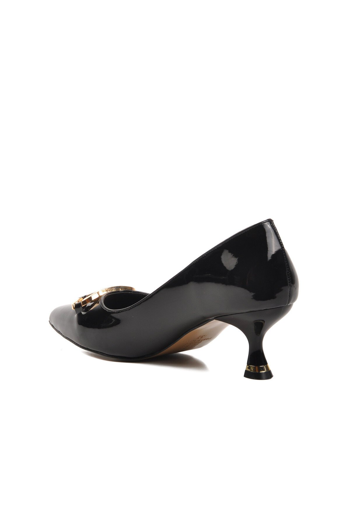 Ayakmod Siyah Rugan Kadın Topuklu Ayakkabı