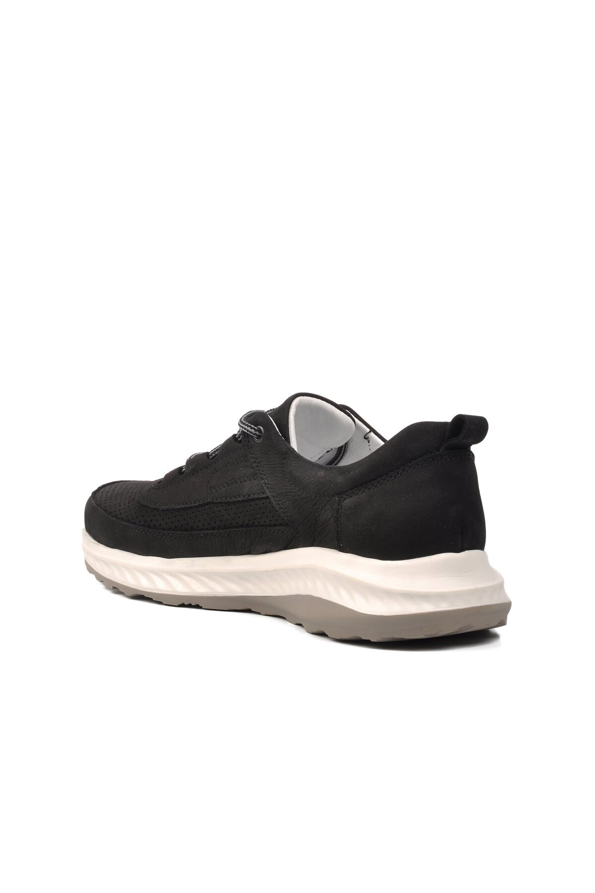 Bulldozer Hakiki Deri Siyah Nubuk Erkek Günlük Ayakkabı