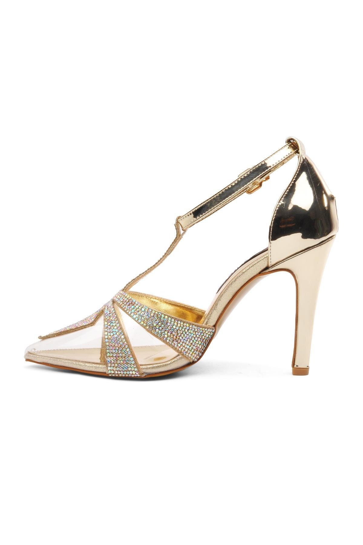 Venüs Altın Kadın Topuklu Ayakkabı