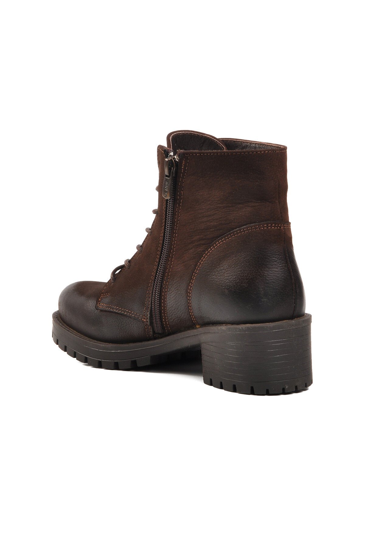 Kahve Nubuk Hakiki Deri Kadın Bot