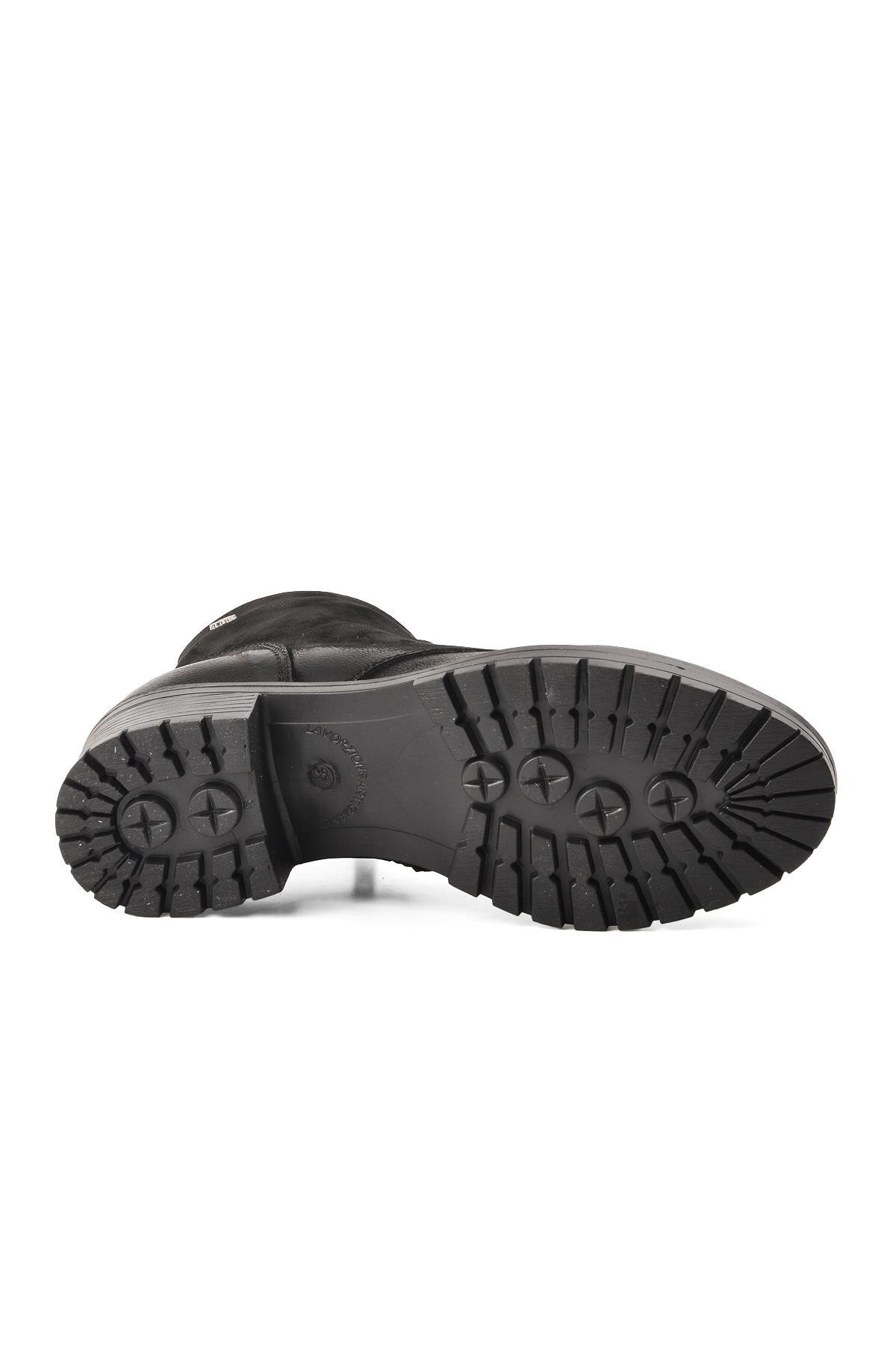 Venüs Siyah Hakiki Deri  Kadın Bot