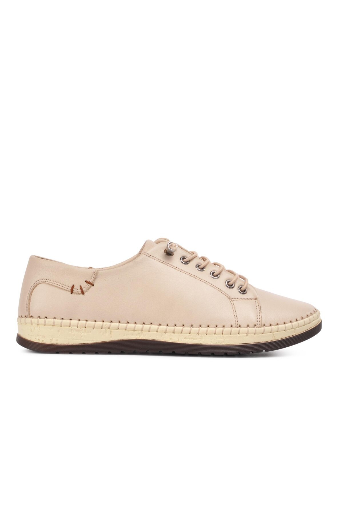 Voyager Bej Hakiki Deri Kadın Günlük Ayakkabı