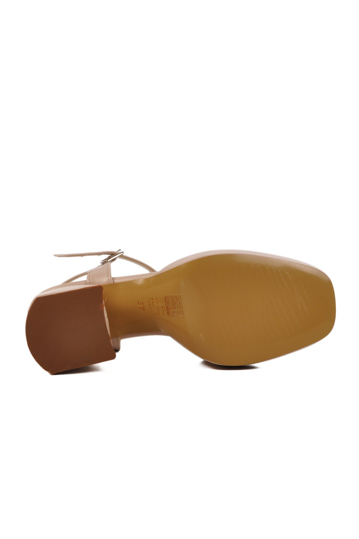 Ayakmod Bej Platform Topuk Kadın Topuklu Sandalet