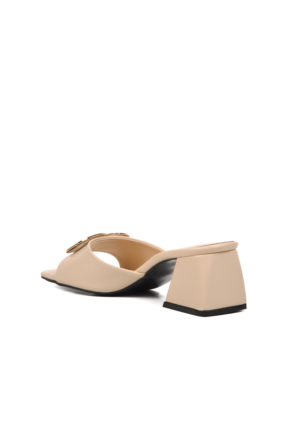 Ayakmod Bej Kadın Topuklu Terlik