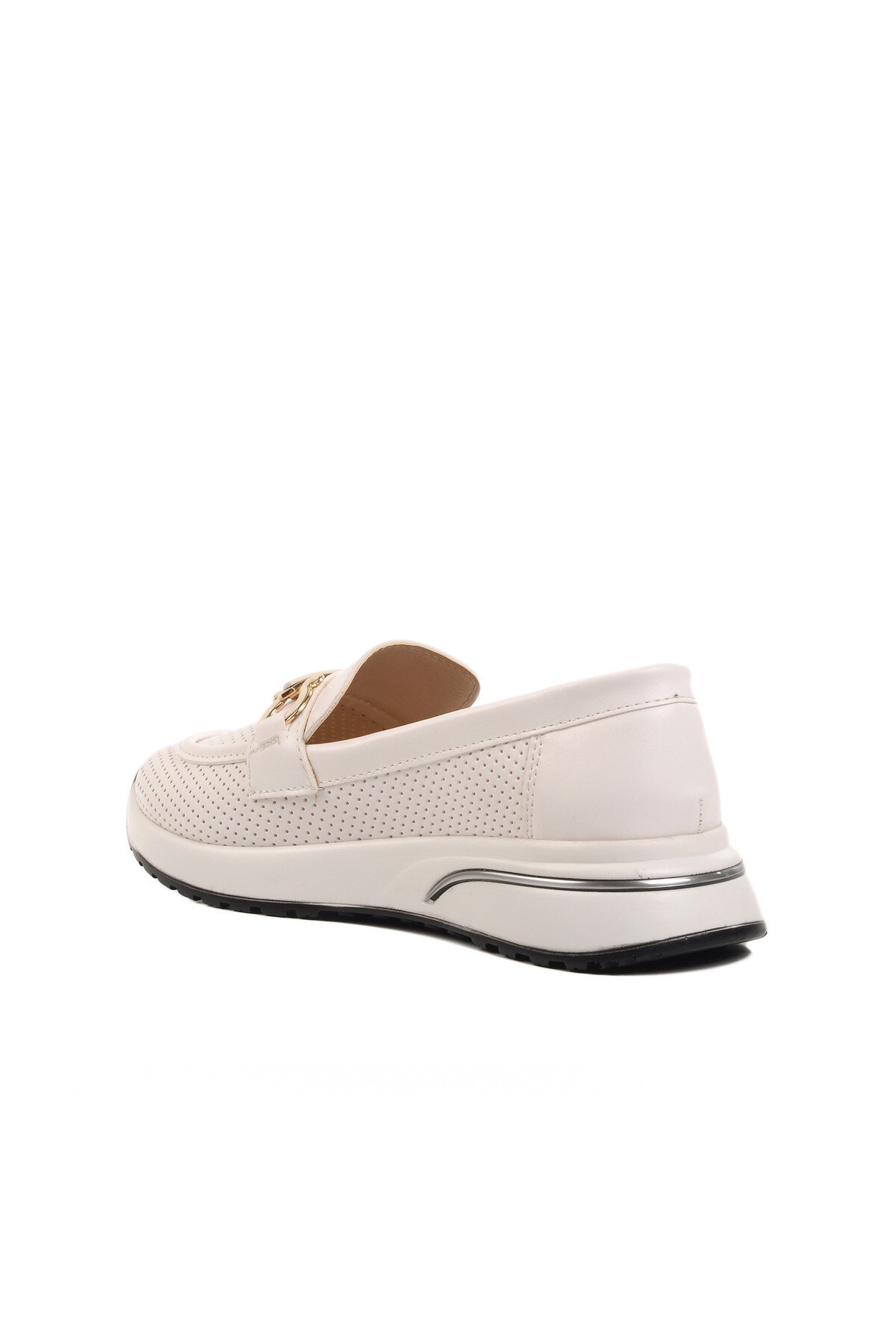 Ayakmod Beyaz Tokalı Kadın Günlük Ayakkabı