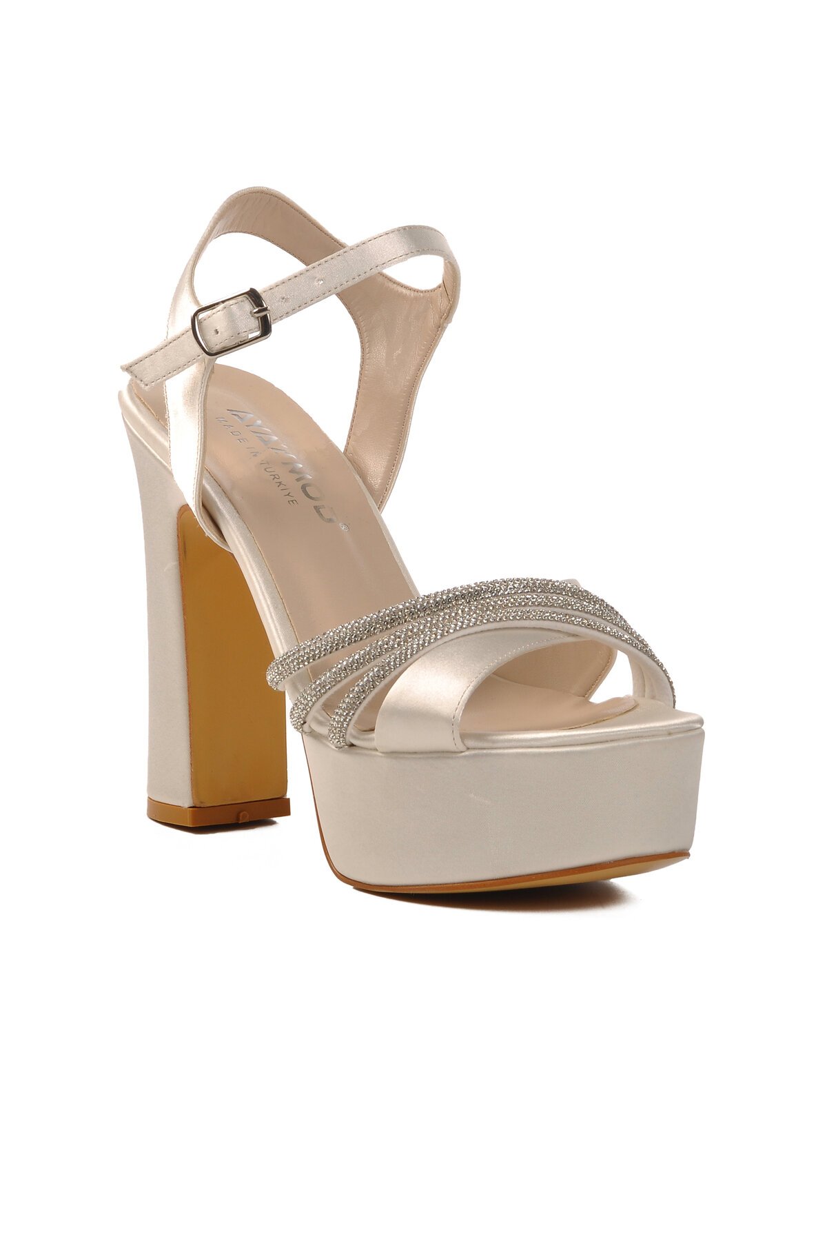 Ayakmod Sedef Saten Kadın Topuklu Ayakkabı