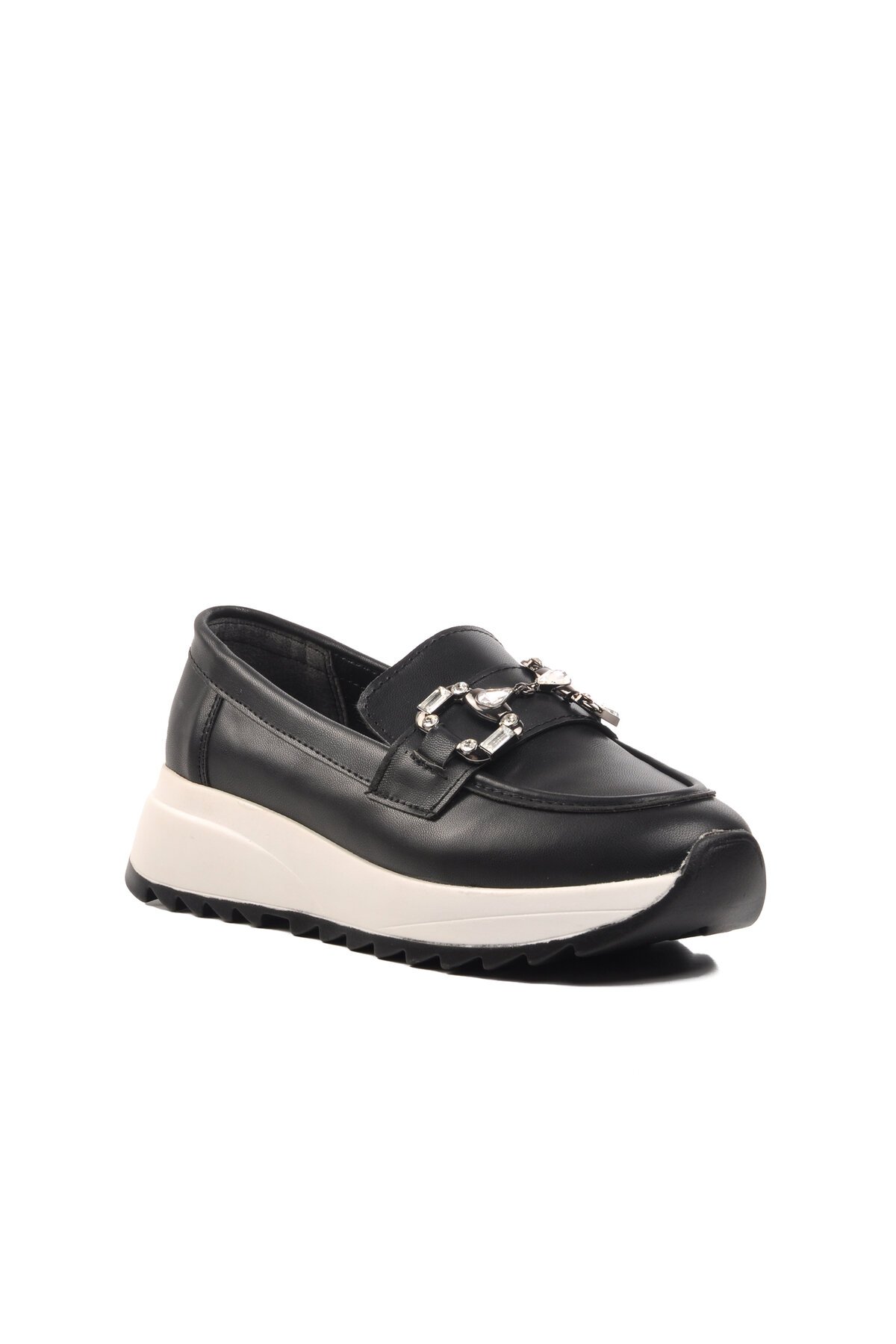 Ayakmod Siyah Cilt Kadın Günlük Ayakkabı