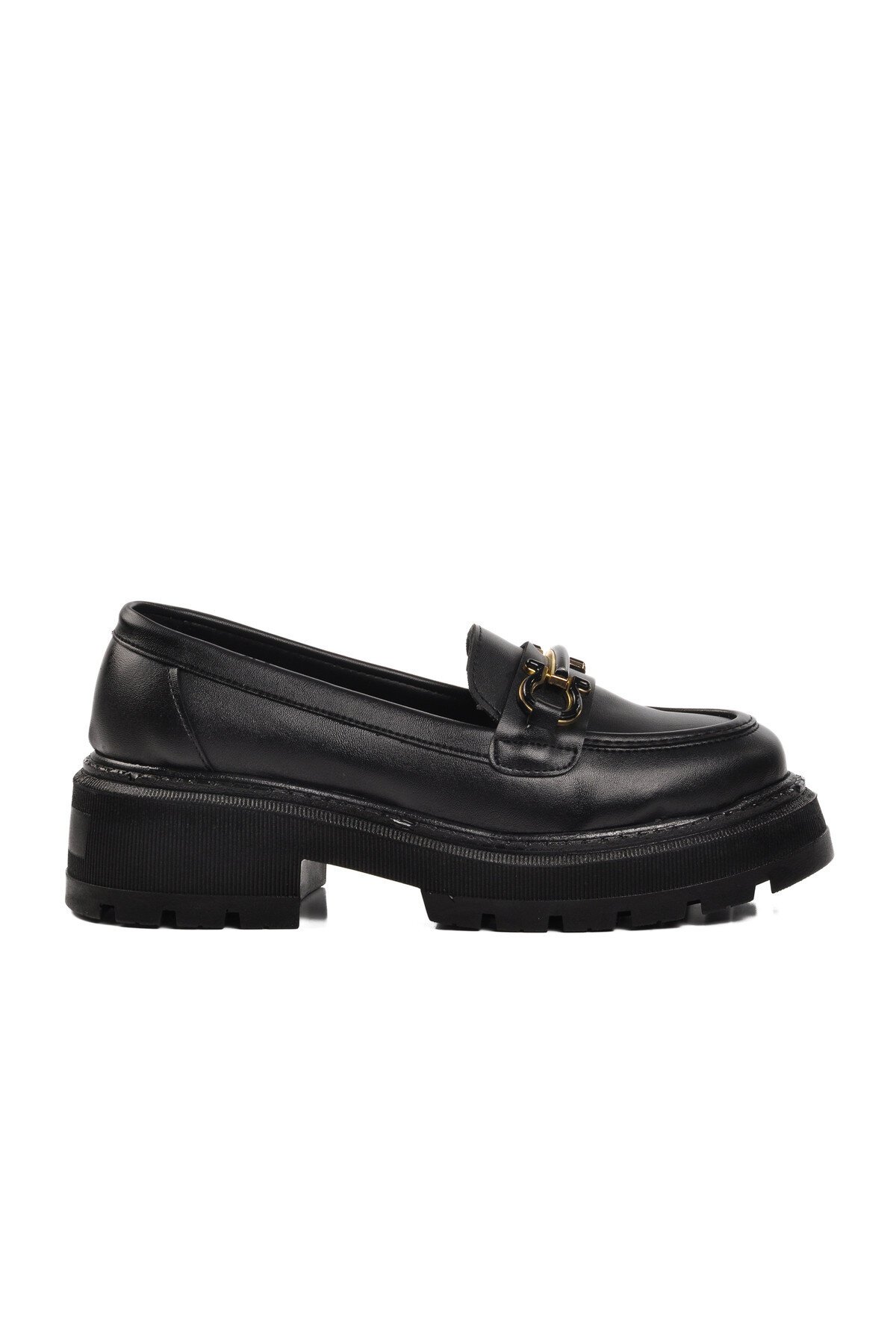 Ayakmod Siyah Cilt Kadın Günlük Ayakkabı