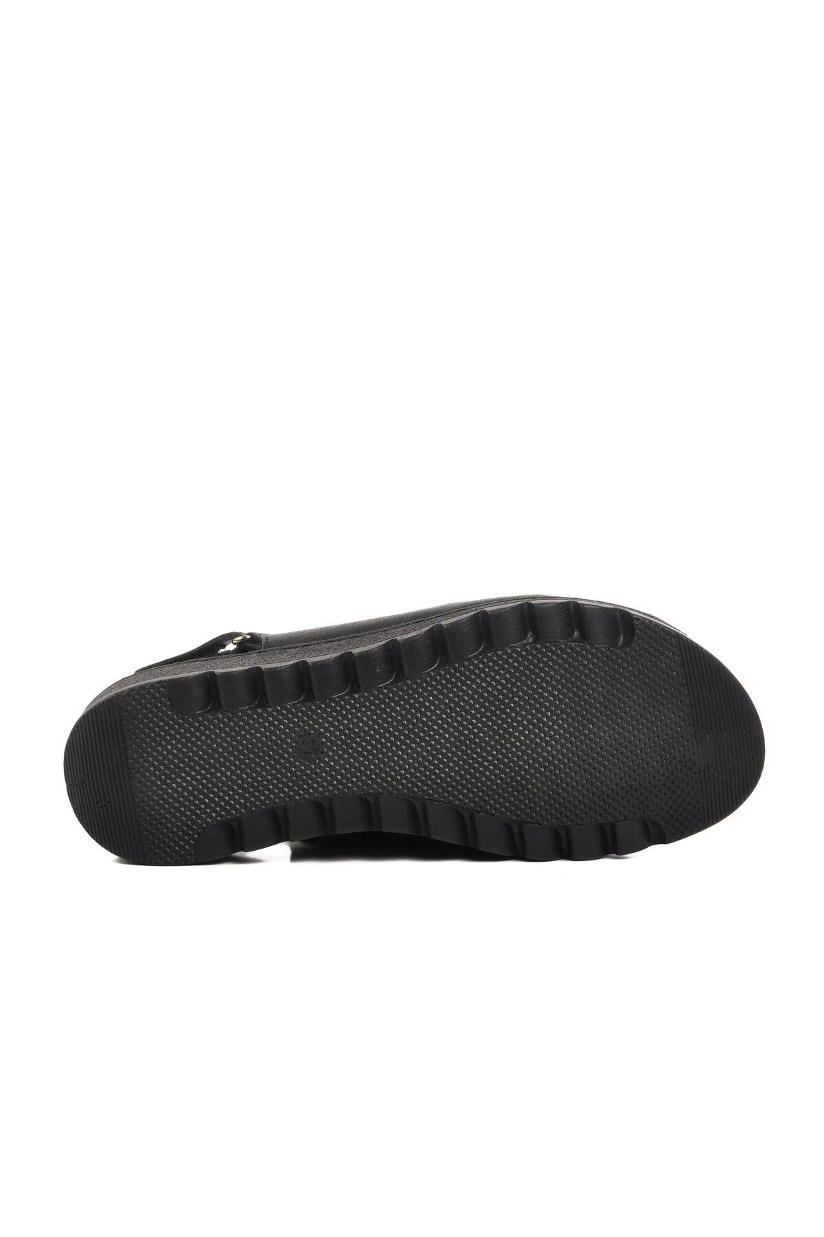 Ayakmod Siyah Hakiki Deri Kadın Sandalet