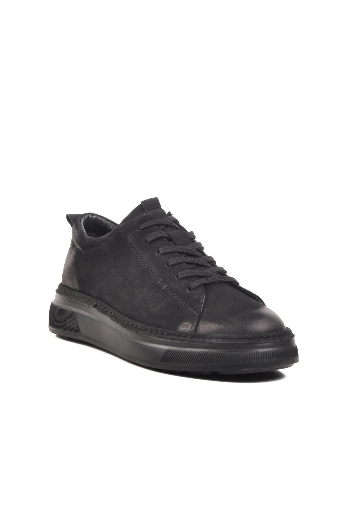 Ayakmod Siyah Nubuk Hakiki Deri  Erkek Günlük Ayakkabı