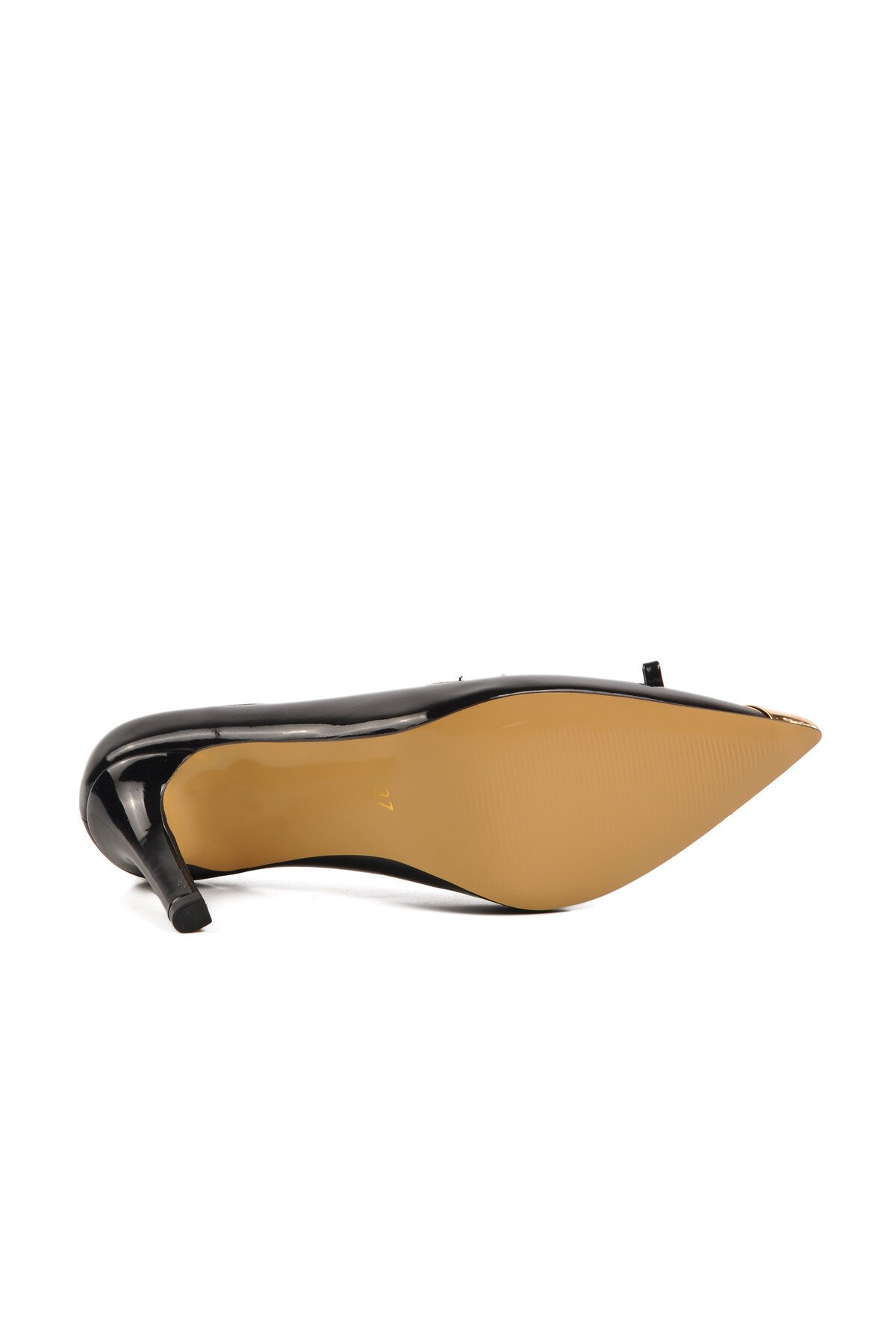 Ayakmod Siyah Rugan İnce Topuk Hafif Kadın Topuklu Ayakkabı