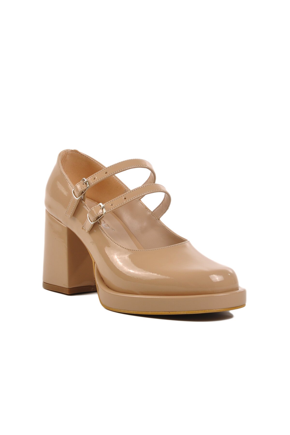 Ayakmod Ten Rugan Kalın Topuk Kadın Topuklu Ayakkabı