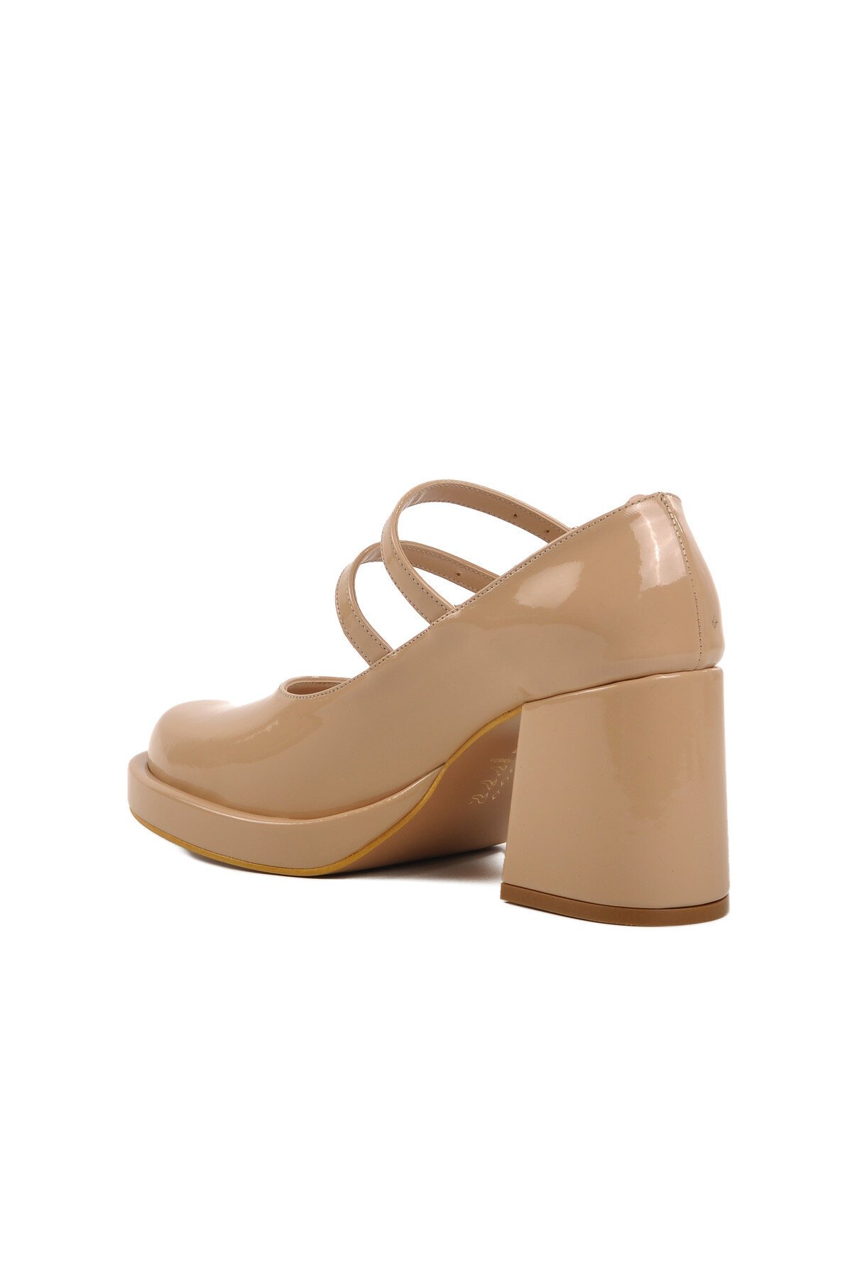 Ayakmod Ten Rugan Kalın Topuk Kadın Topuklu Ayakkabı