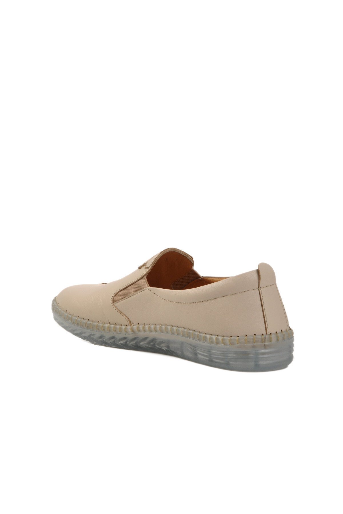 Bej Hakiki Deri Kadın Günlük Ayakkabı 04035 Z
