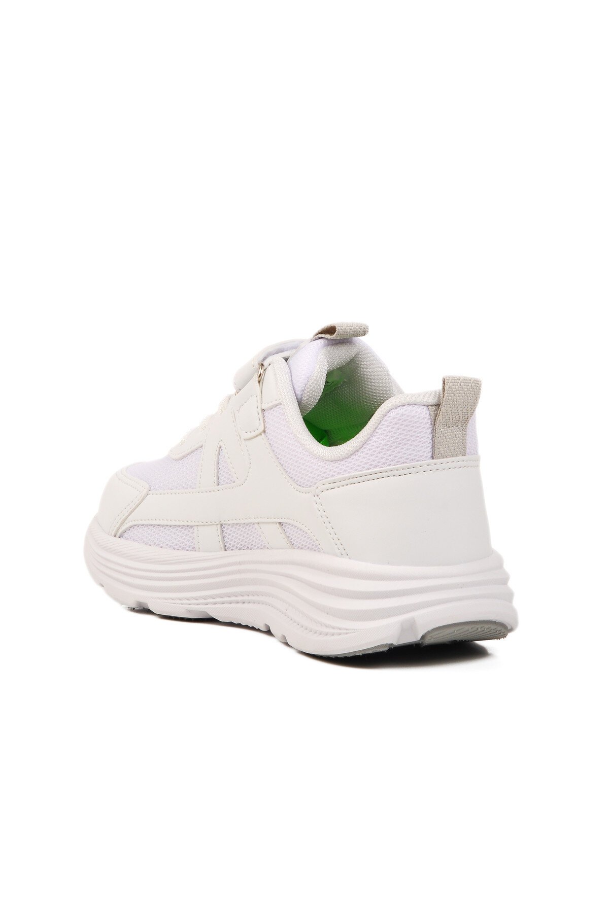 Beyaz-Gri Cırtlı Çocuk Spor Ayakkabı 1880 F