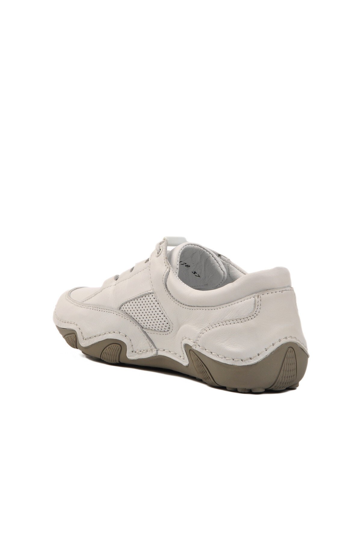 Beyaz Hakiki Deri Kadın Günlük Ayakkabı 128 Z