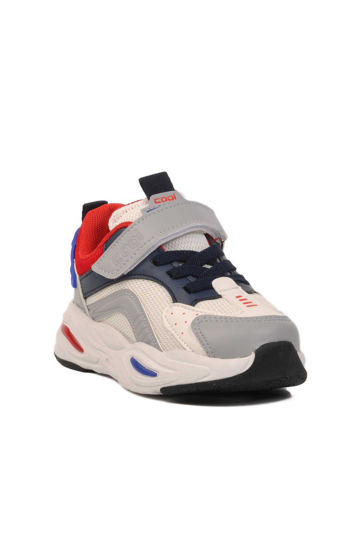 Beyaz-Lacivert Cırtlı Çocuk Spor Ayakkabı Evo P