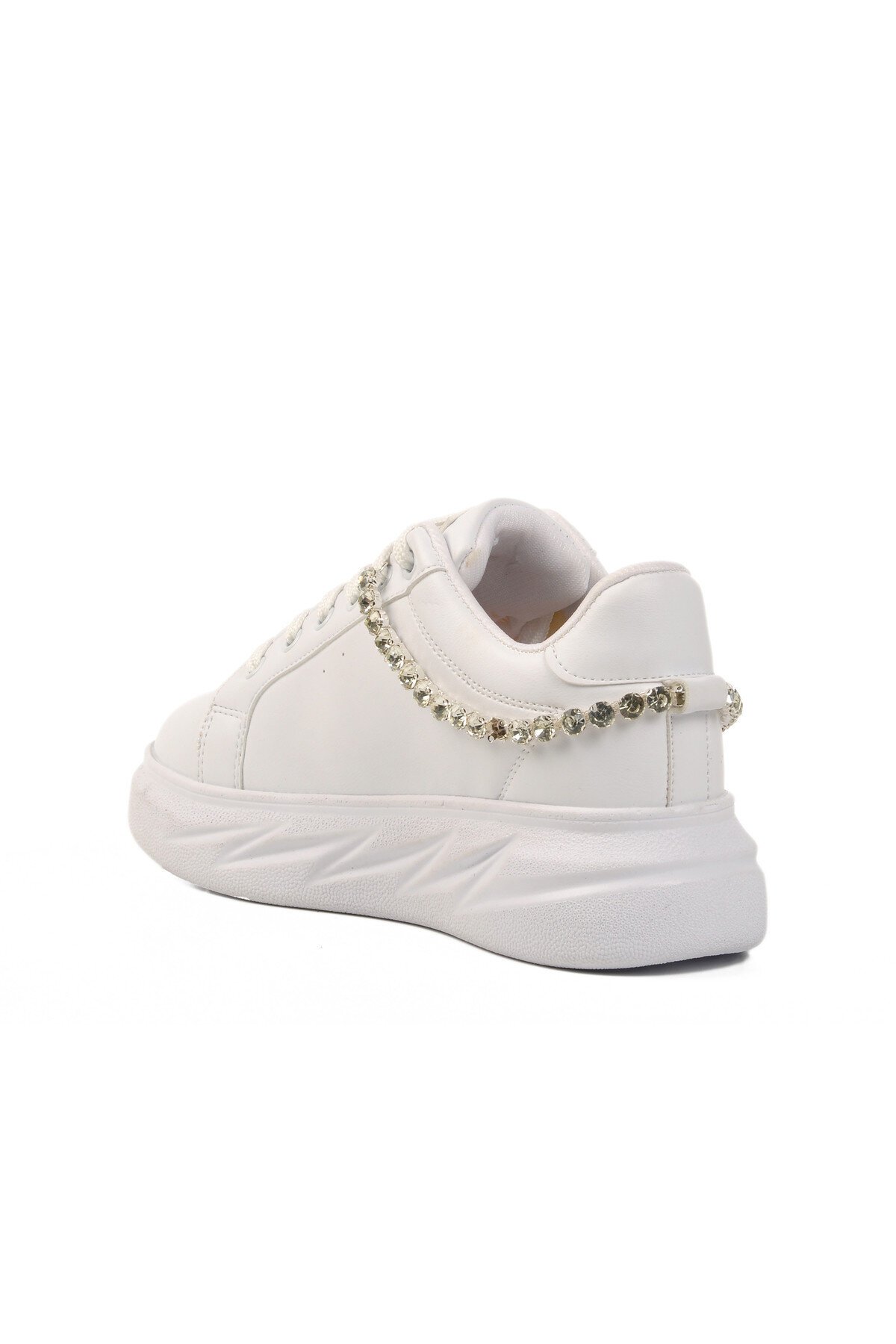 Beyaz Taşlı Kadın Sneaker 7081 Z