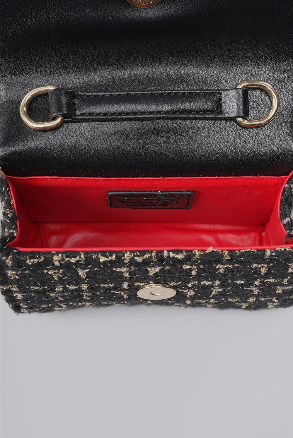 Siyah-Beyaz Kadın Omuz Çantası 17944 Çanta