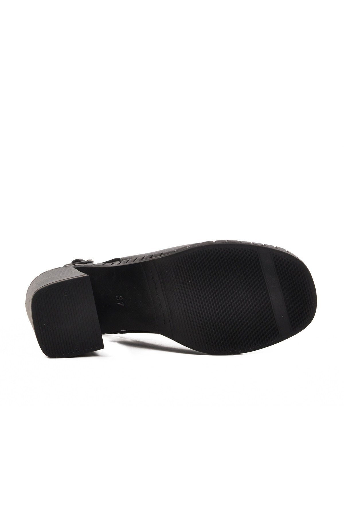 Siyah Hakiki Deri Kadın Sandalet 2511902Y Z