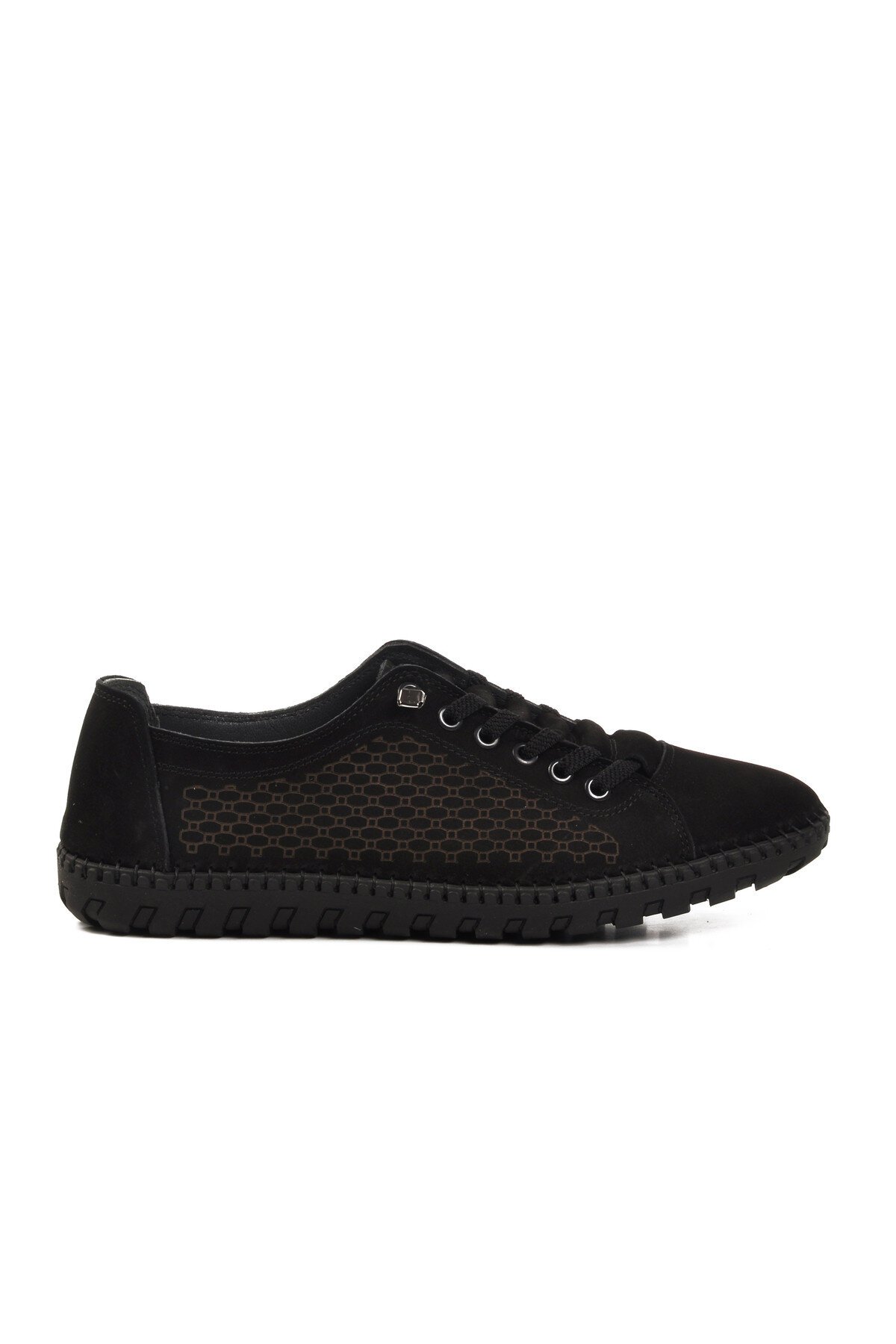 Siyah Nubuk Hakiki Deri Erkek Günlük Ayakkabı A-255 M