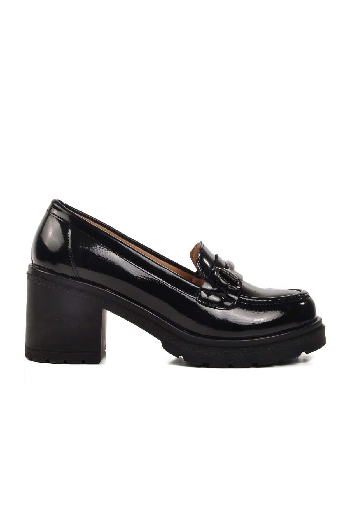 Siyah Rugan Kalın Topuk Kadın Günlük Ayakkabı 572401 Z