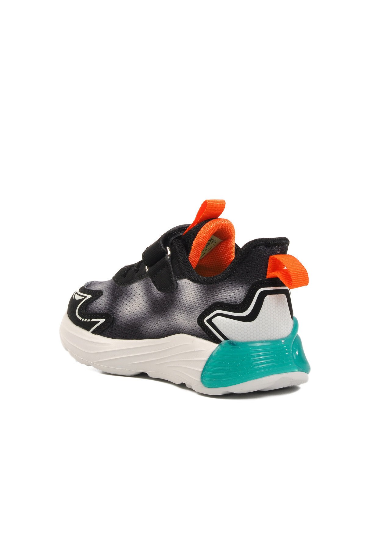 Siyah-Turuncu Cırtlı Çocuk Spor Ayakkabı 1977 P