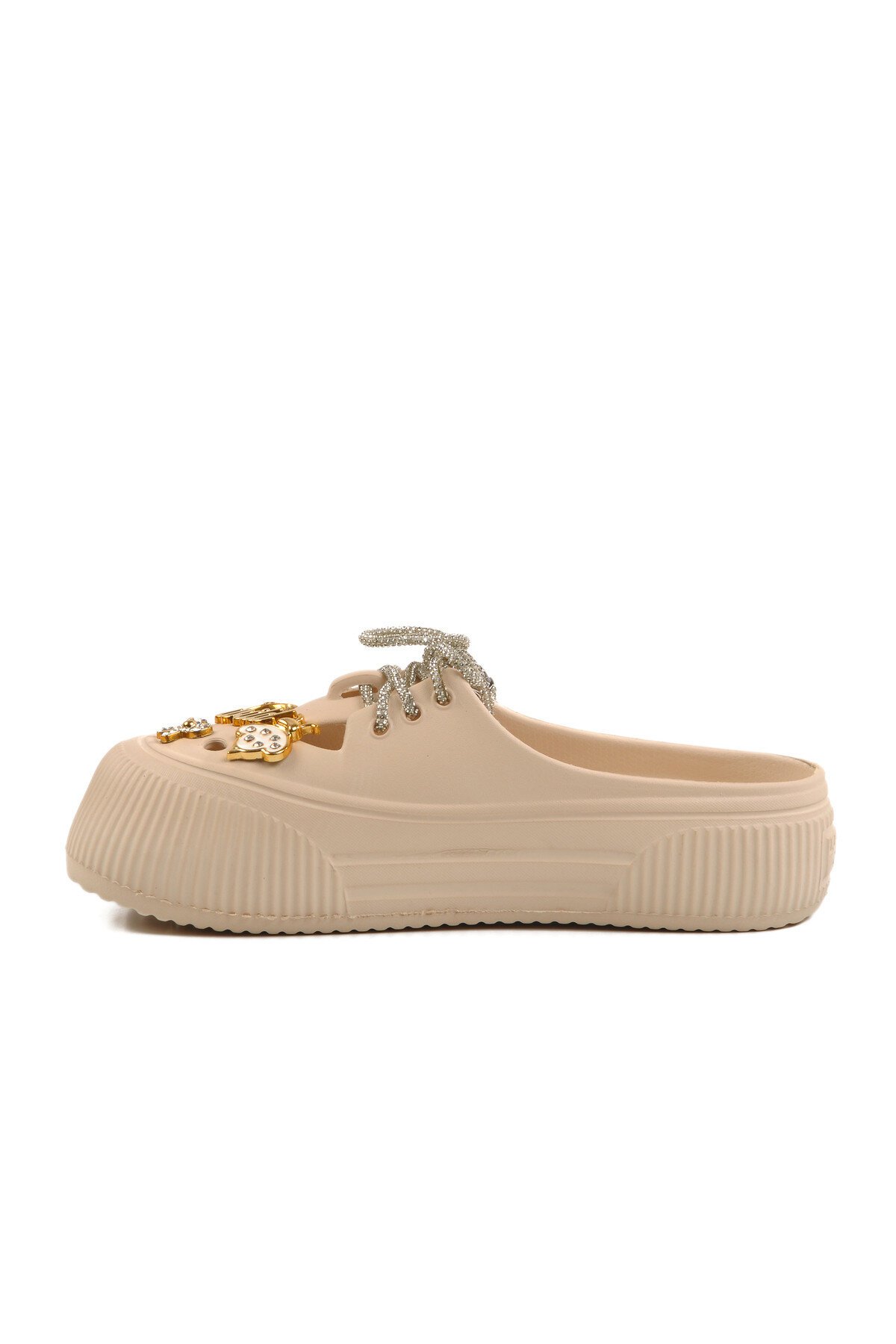 Walkway Ekru Bağcıklı Unisex Terlik