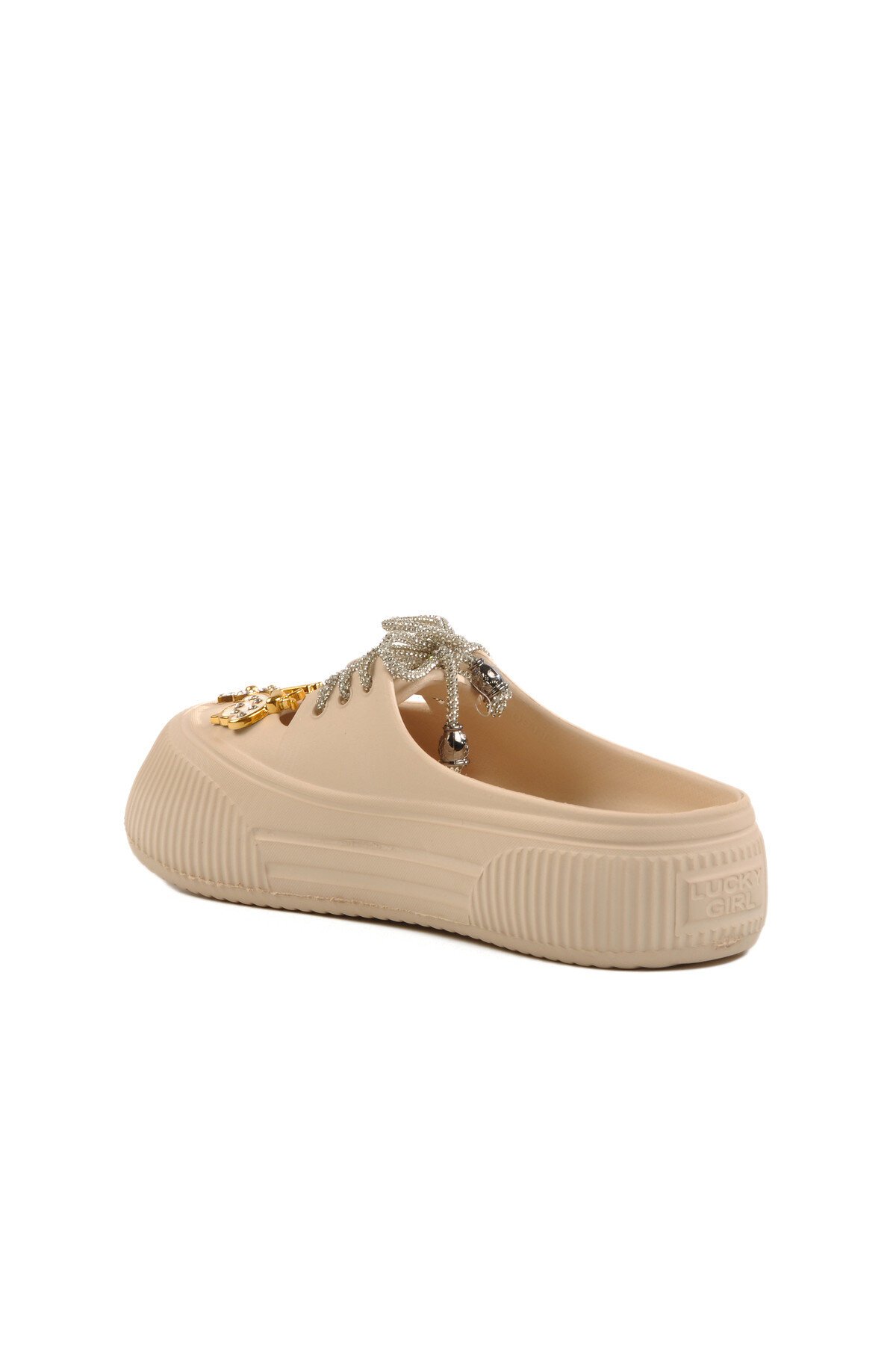 Walkway Ekru Bağcıklı Unisex Terlik