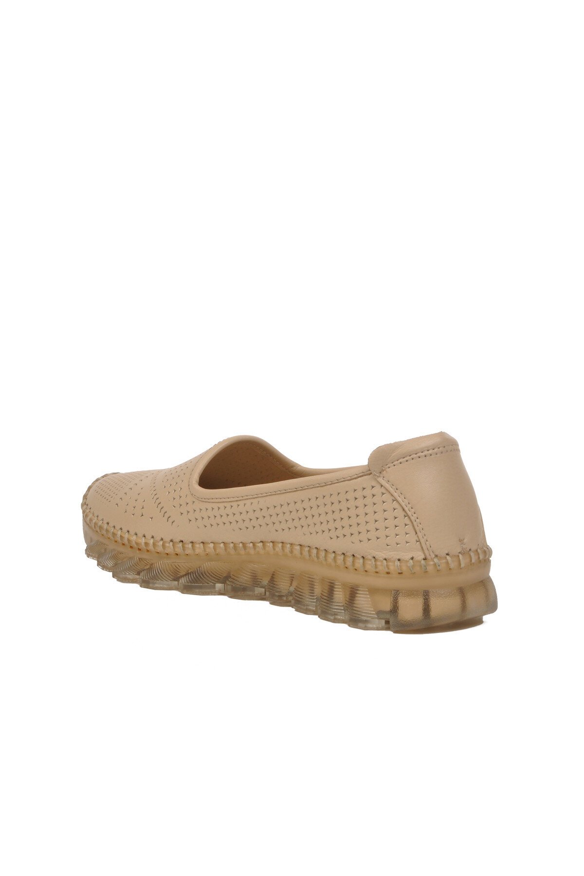 Bej Hakiki Deri Kadın Günlük Ayakkabı 0001 Z