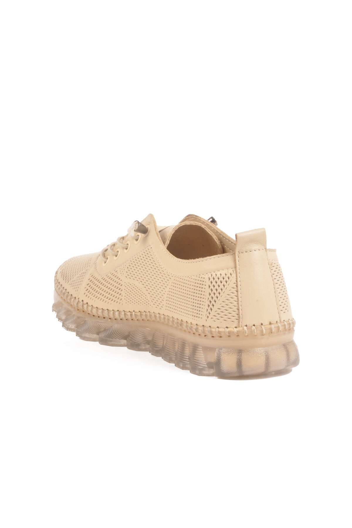 Bej Hakiki Deri Kadın Günlük Ayakkabı 0004 Z