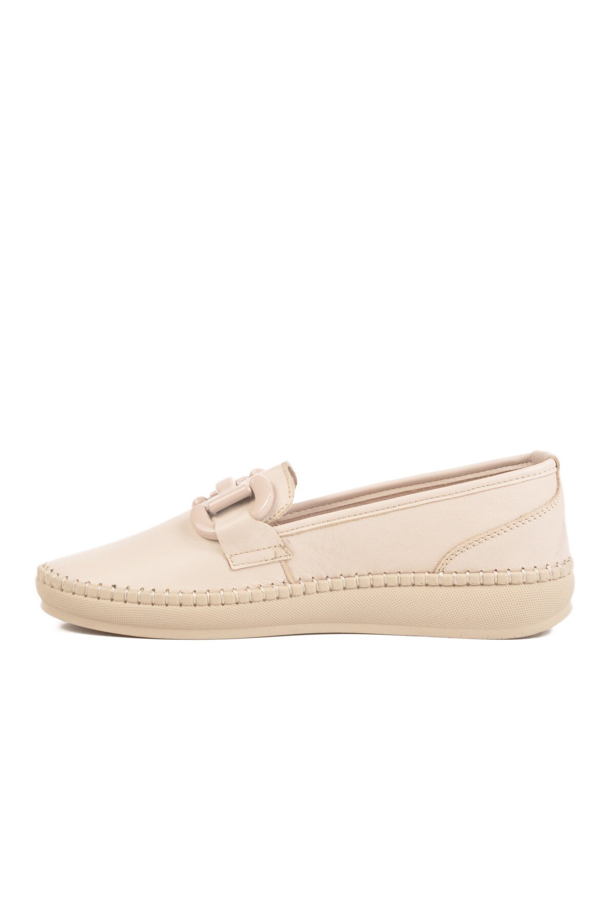 Bej Hakiki Deri Kadın Günlük Ayakkabı F-2045 Z