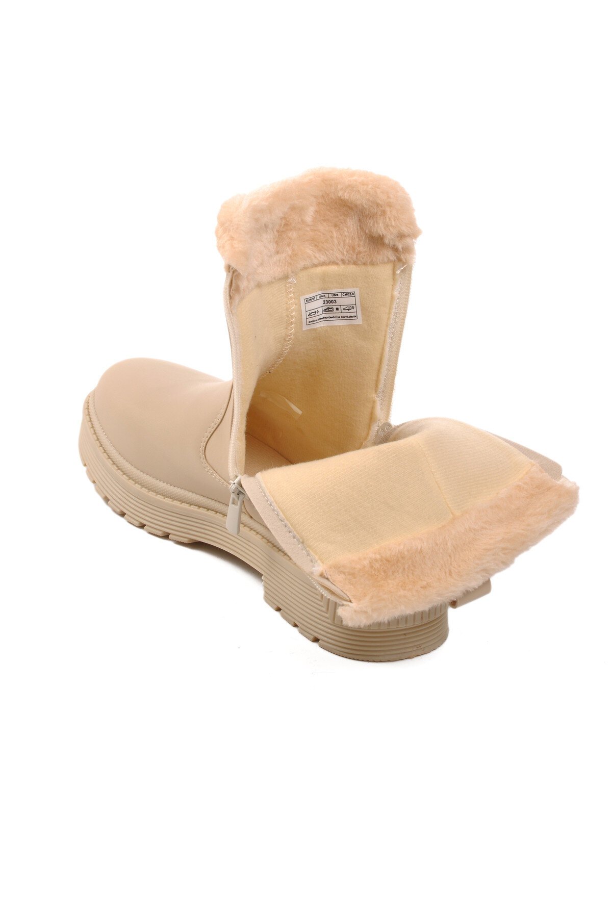 Bej Fermuarlı Kadın Bot 23003 Z