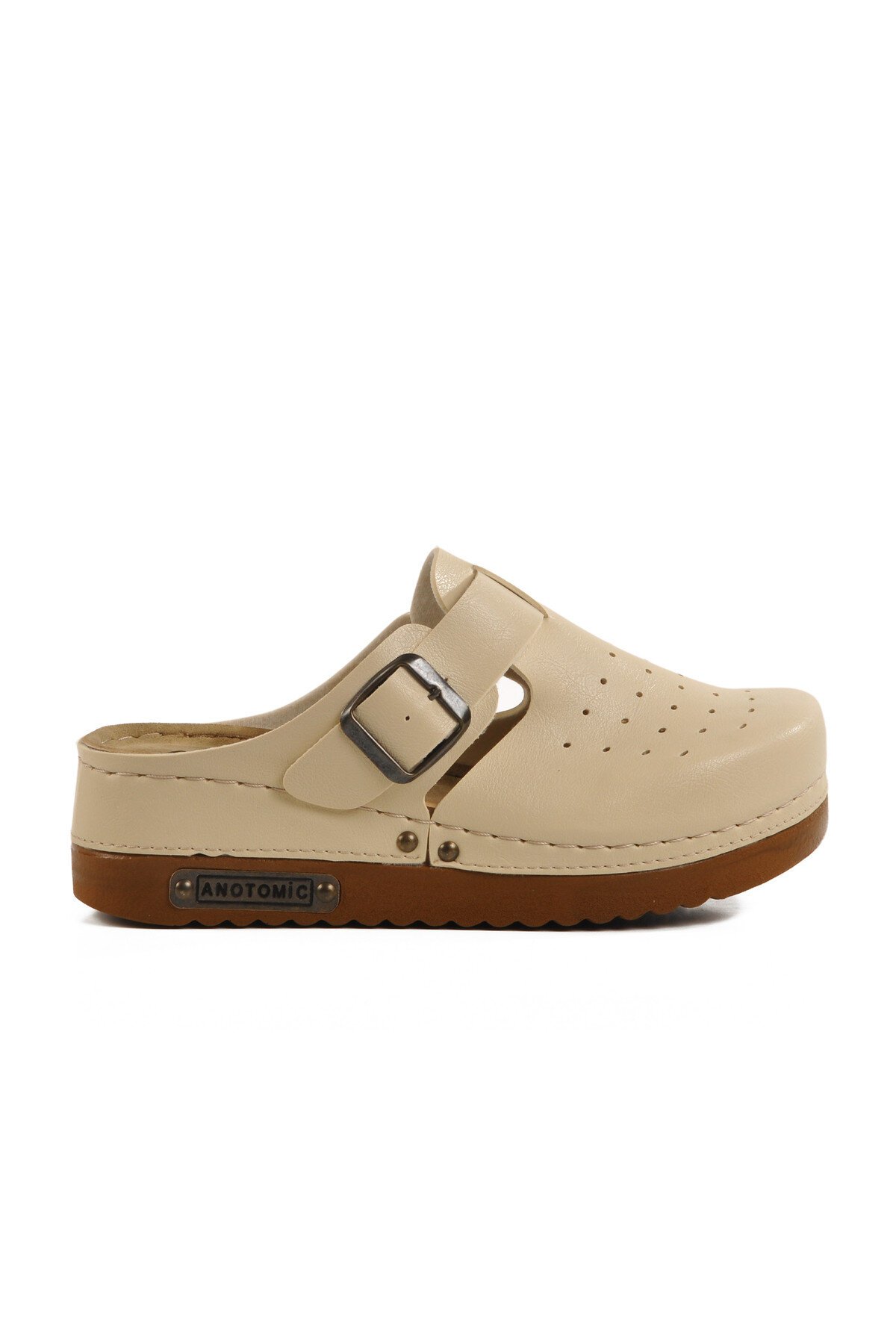 Bej Anatomik Unisex Sabo Terlik 07-008 G