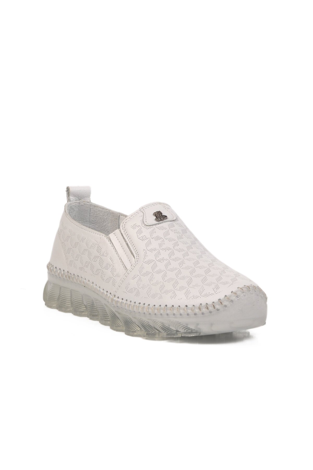 Beyaz Hakiki Deri Kadın Günlük Ayakkabı 0002 Z