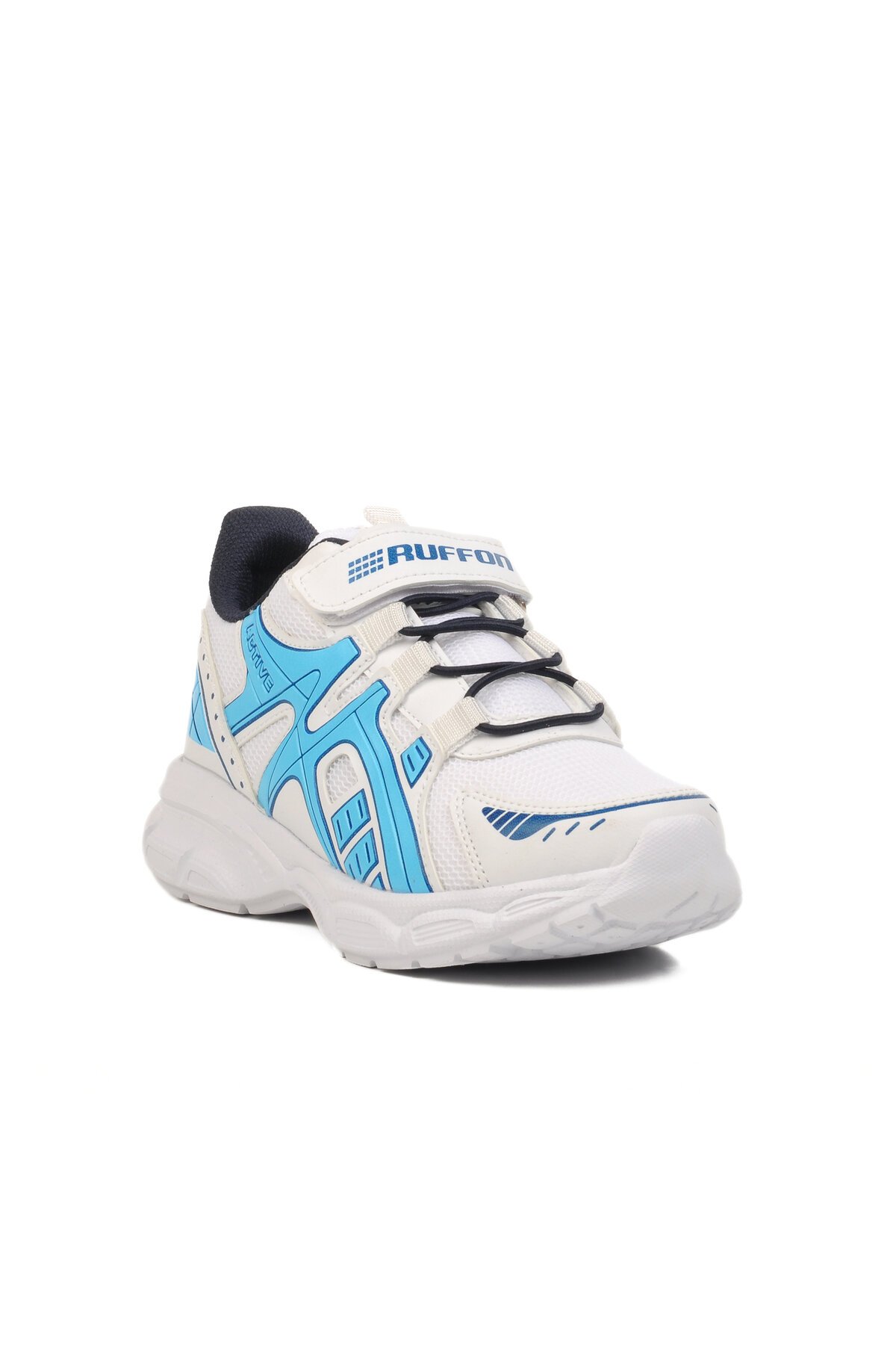 Beyaz-Lacivert Cırtlı Hafif Çocuk Spor Ayakkabı 2351 F