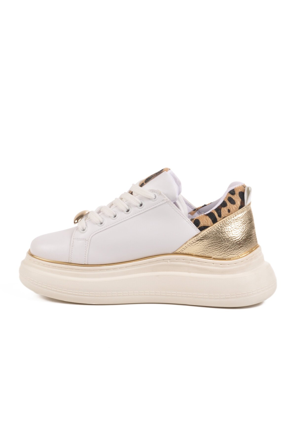 Beyaz Yüksek Topuklu Kadın Sneaker T-300 Z