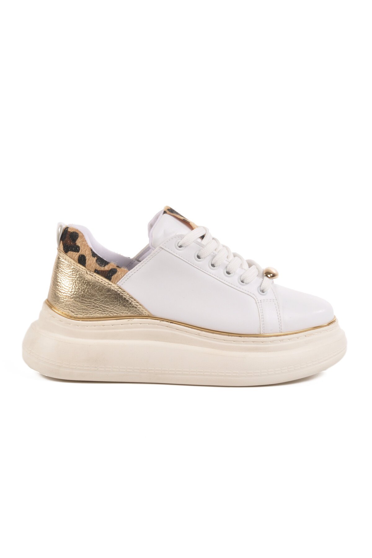 Beyaz Yüksek Topuklu Kadın Sneaker T-300 Z