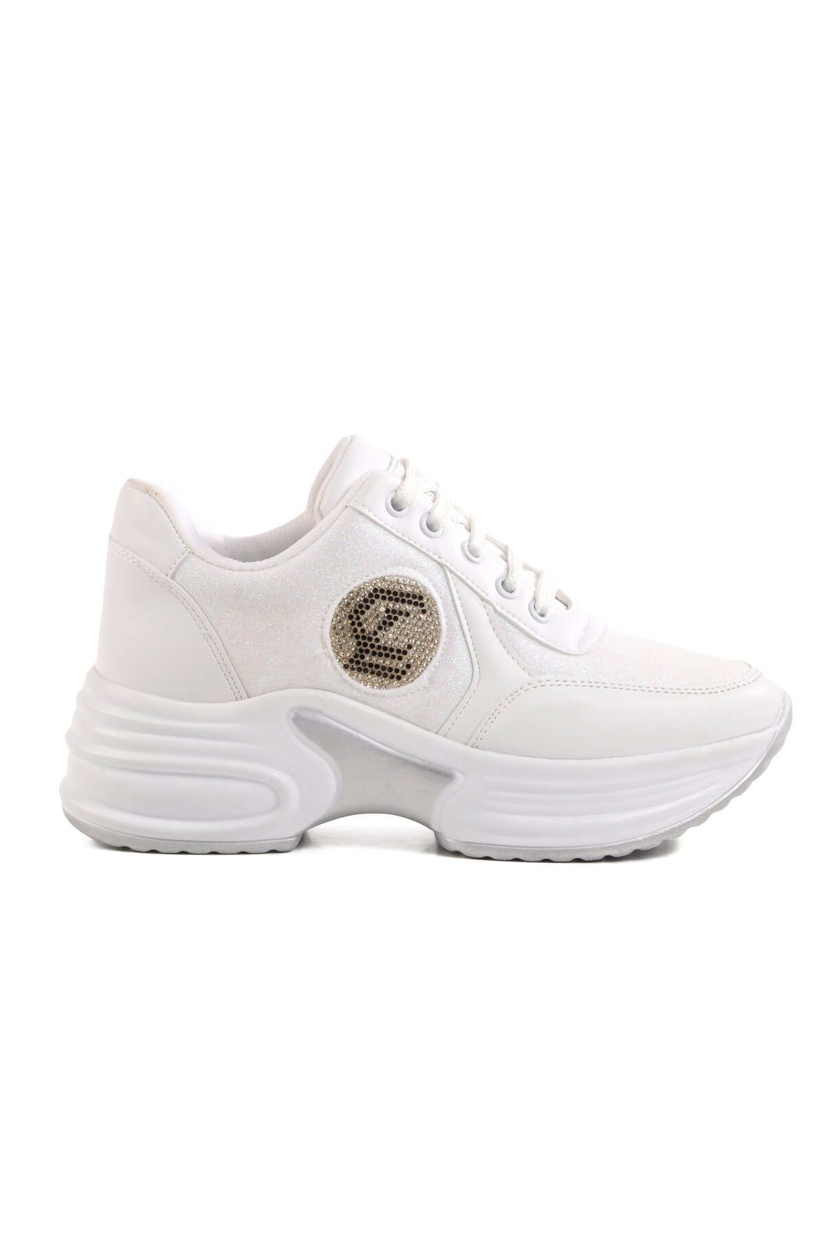 Beyaz Yüksek Taban Kadın Spor Ayakkabı 5016 Z