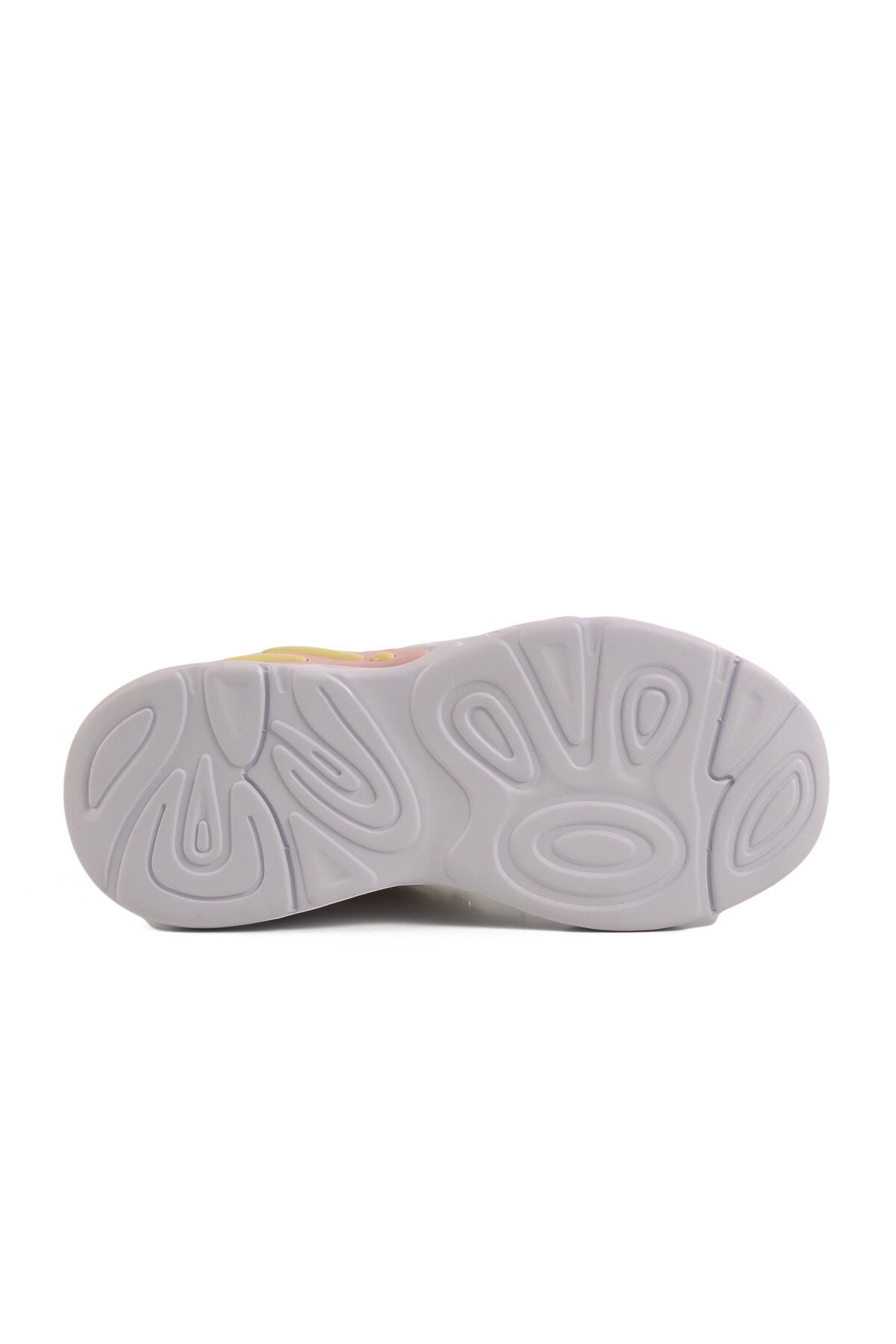 Beyaz-Pudra-Sarı Cırtlı Kız Çocuk Spor Ayakkabı 1878 F