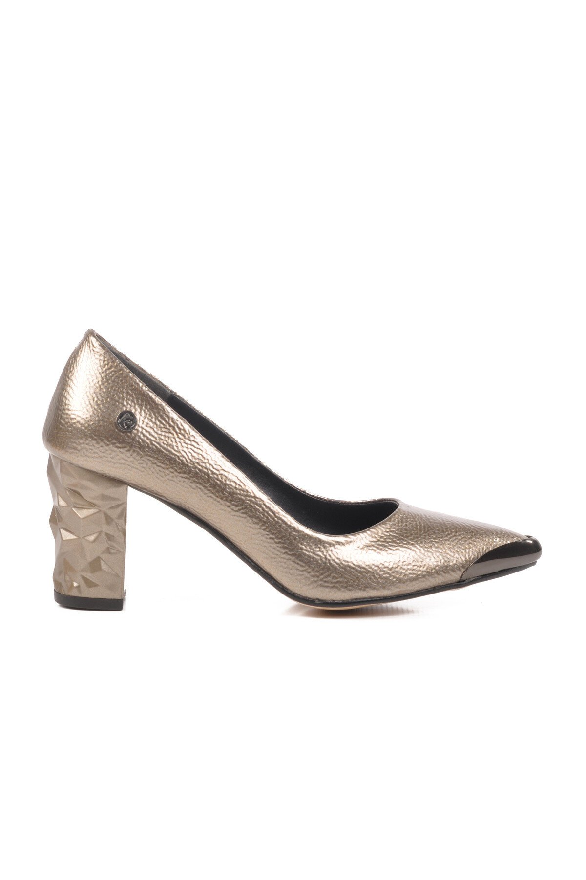 Platin Kırışık Kadın Abiye Ayakkabı PC-51752 Z