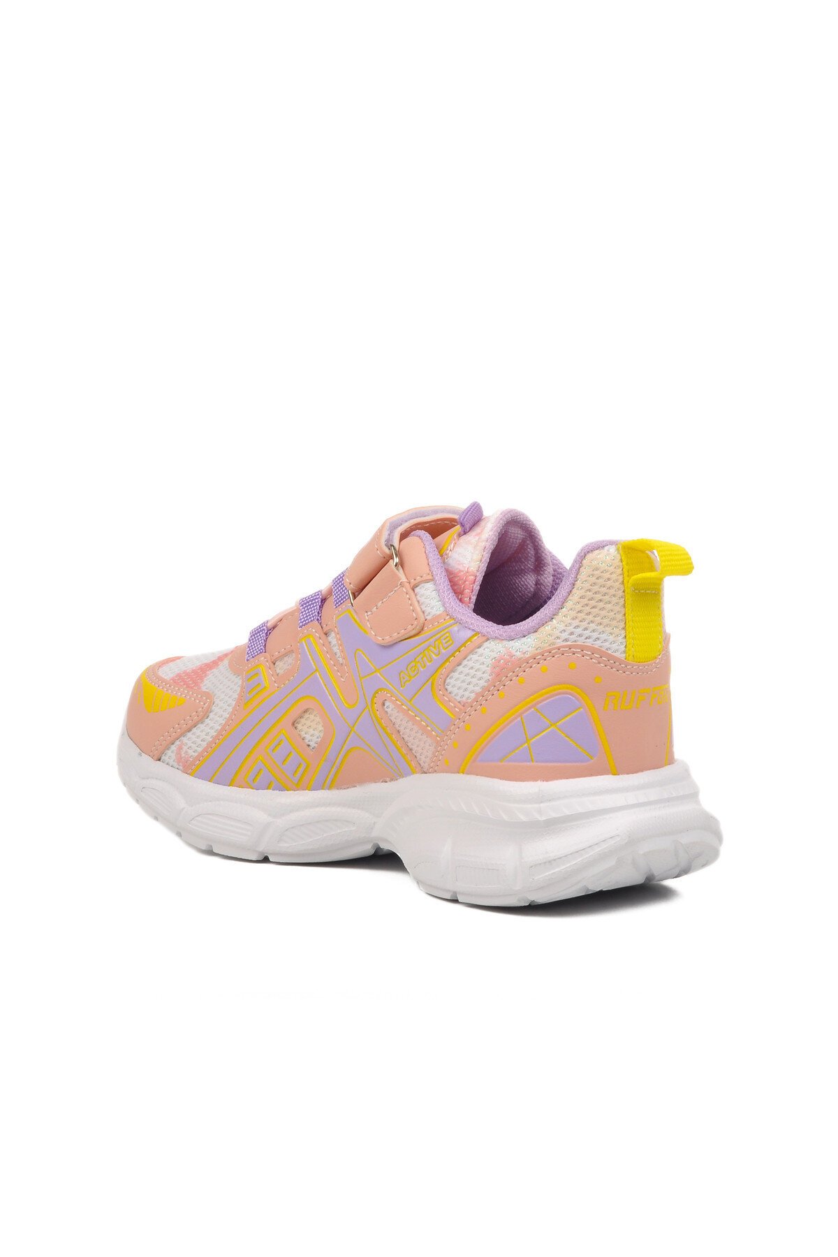Pudra-Lila Cırtlı Hafif Çocuk Spor Ayakkabı 2351 F