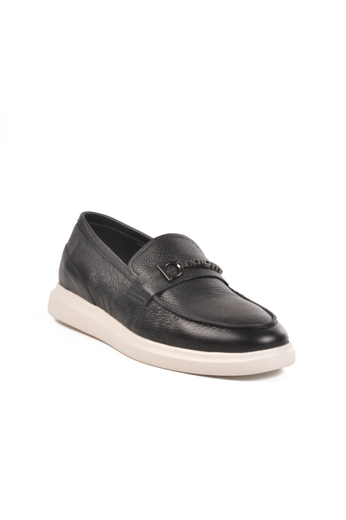 Siyah-Beyaz Hakiki Deri Erkek Günlük Ayakkabı 152-21139 M