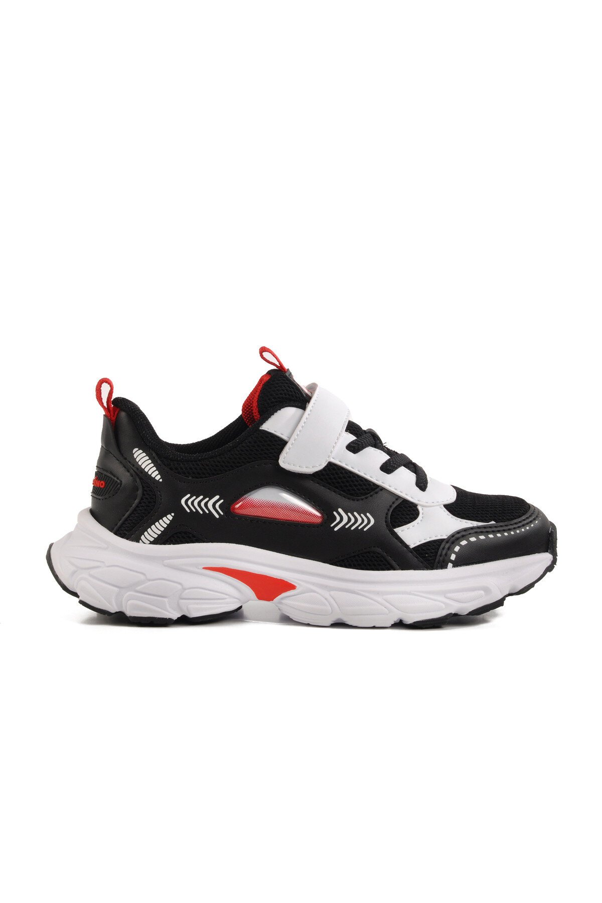 Siyah-Kırmızı Cırtlı Çocuk Spor Ayakkabı 1866 F