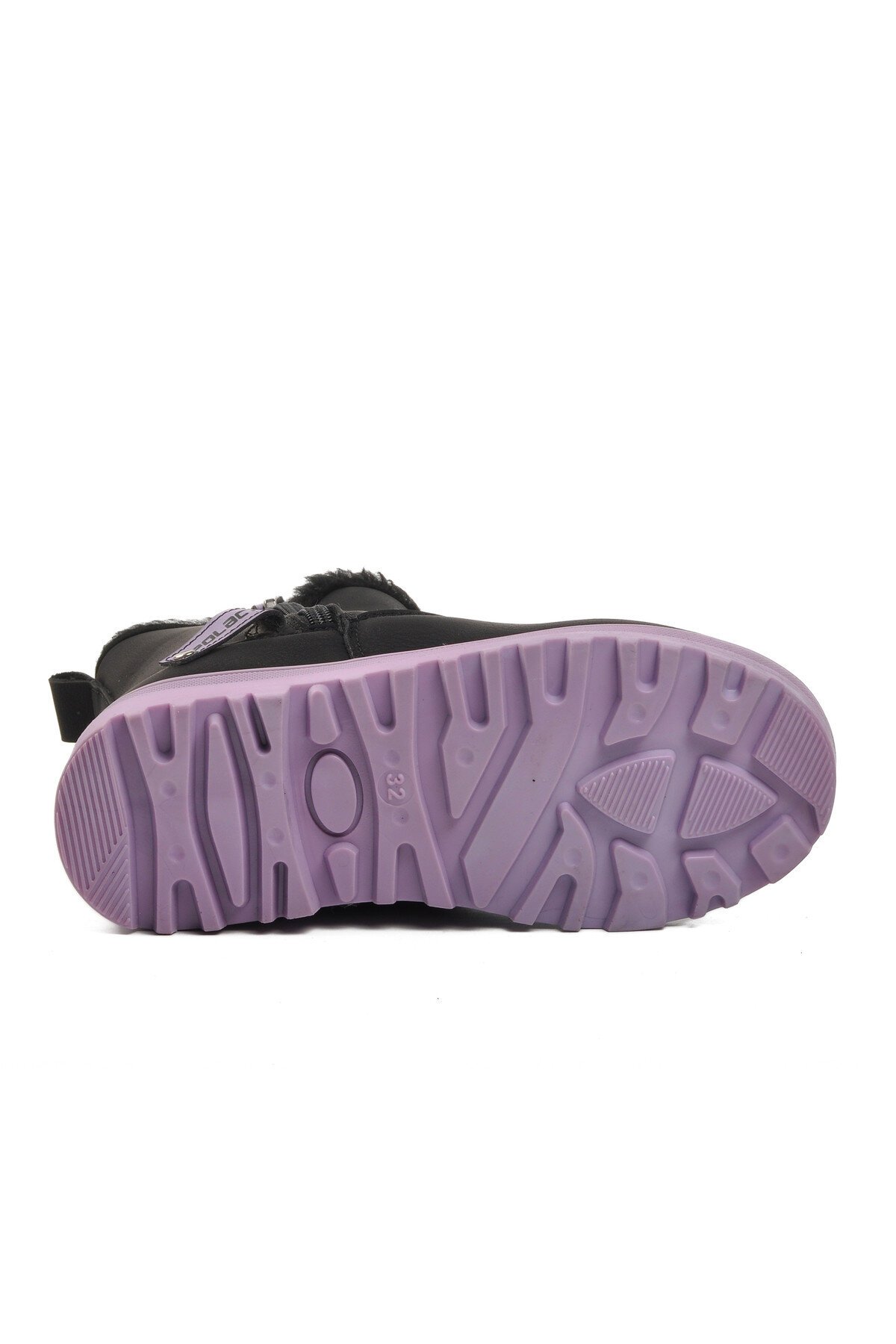 Siyah-Lila Fermuarlı Çocuk Bot 23003 F
