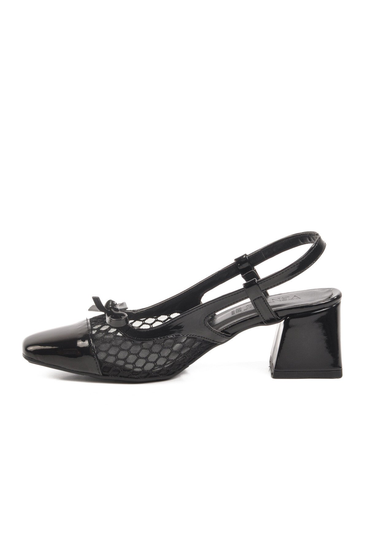 Siyah Rugan Topuklu Kadın Abiye Ayakkabı 250100 Z