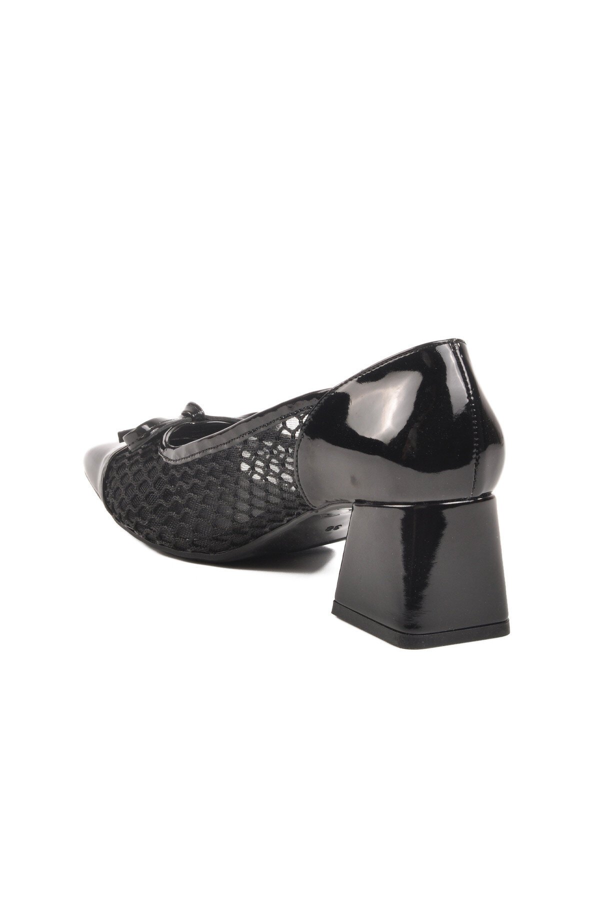 Siyah Rugan Topuklu Kadın Abiye Ayakkabı 250230 Z