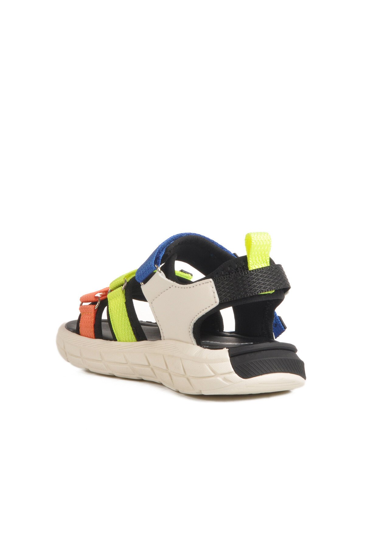 Siyah-Saks-Fosfor Sarı Erkek Çocuk Sandalet 1947 P