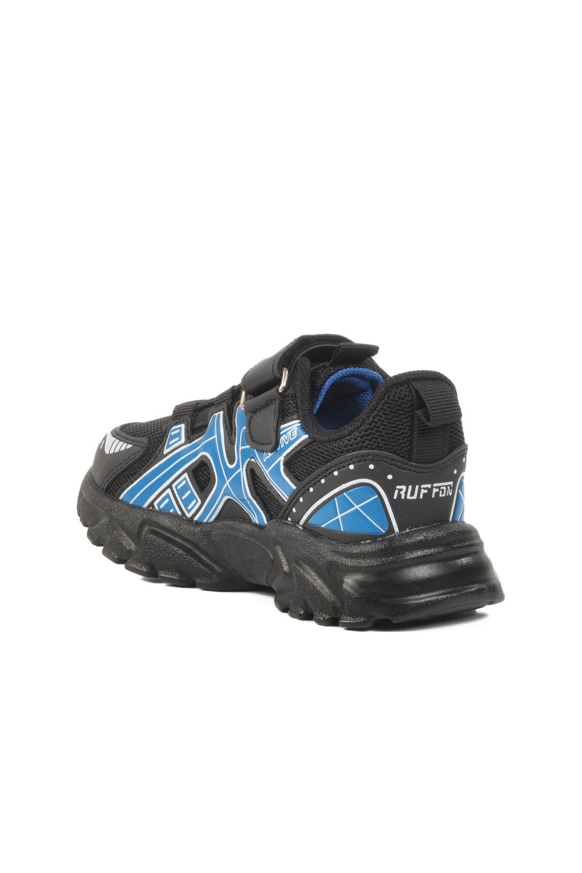 Ruffon Siyah-Saks Fileli Hafif Çocuk Spor Ayakkabı 2540 P