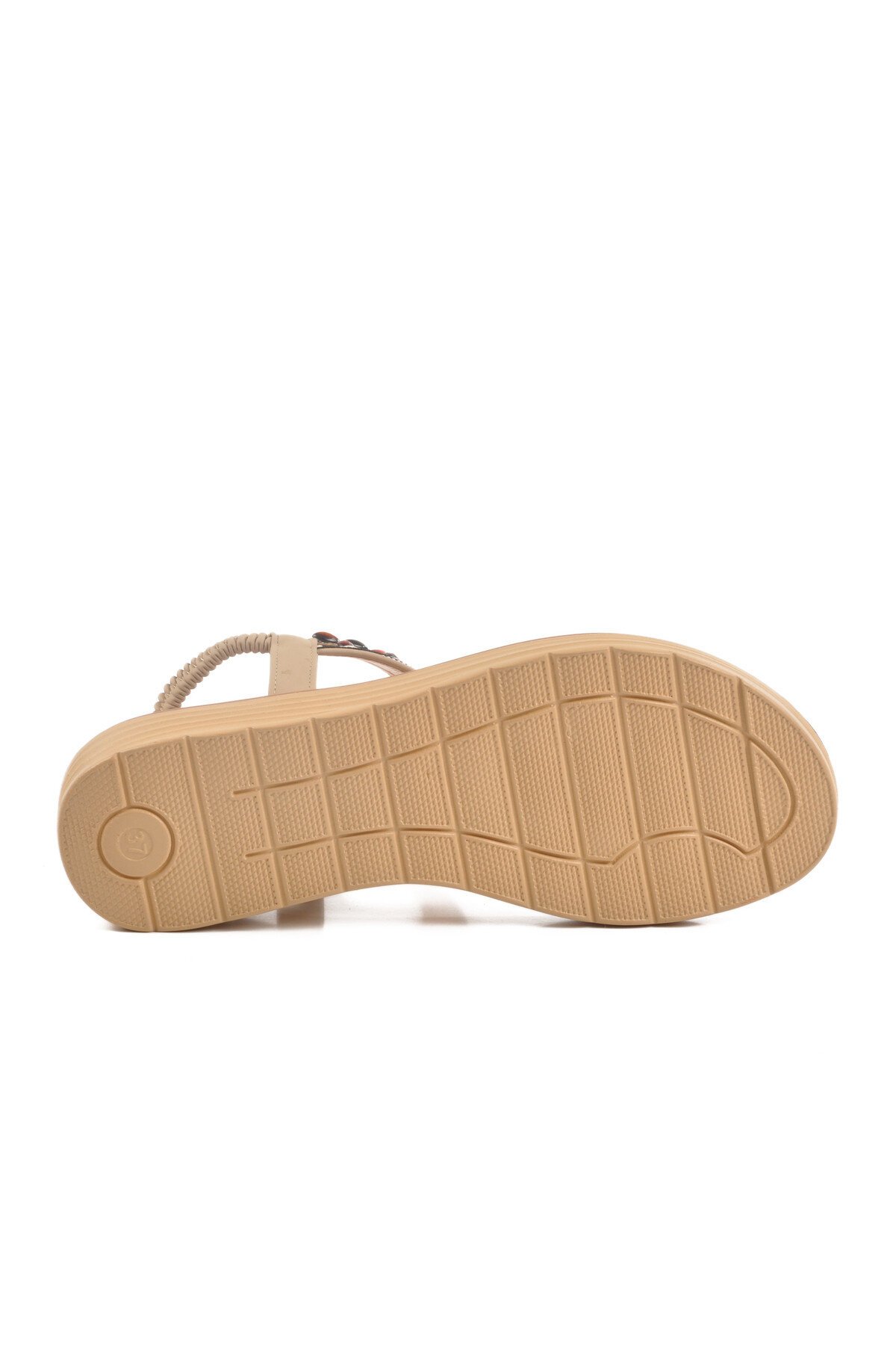 Bej Hakiki Deri Kadın Sandalet 9634 Z